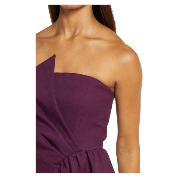 Elliatt Reception Cascade Ruffle Strapless Structured Cocktail Midi Dress Small - Picture 11 of 16